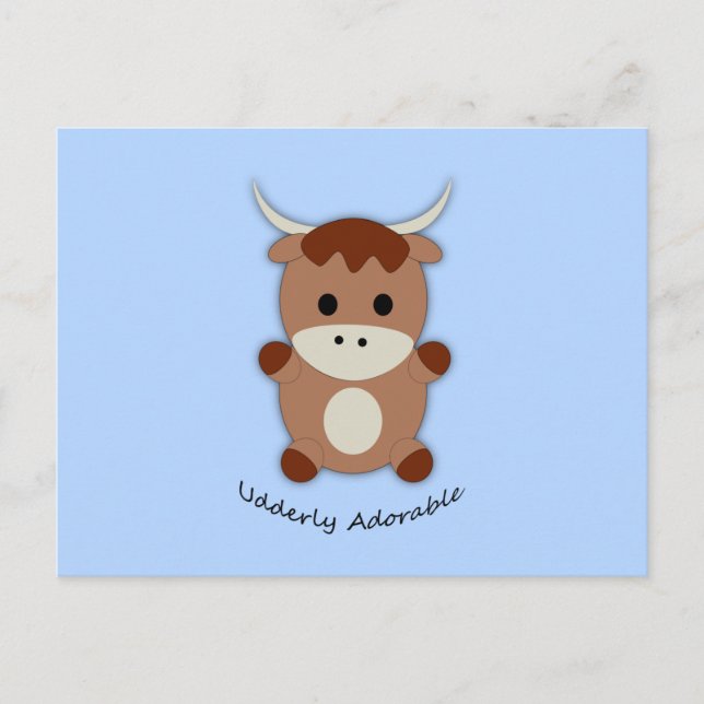 Carte Postale Vache adorable âgée (Devant)