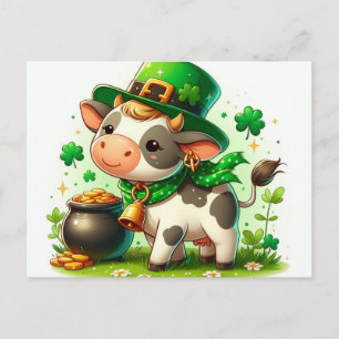 Carte Postale Vache adorable de la Saint-Patrick