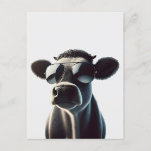 Carte Postale Vache branchée en lunettes de soleil