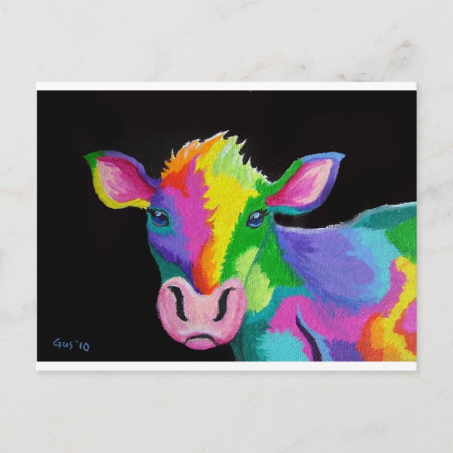 Carte Postale Vache colorée (Devant)