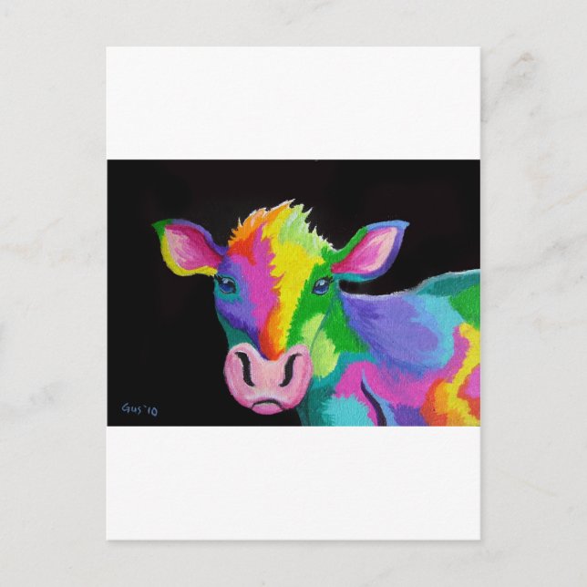 Carte Postale Vache colorée (Devant)