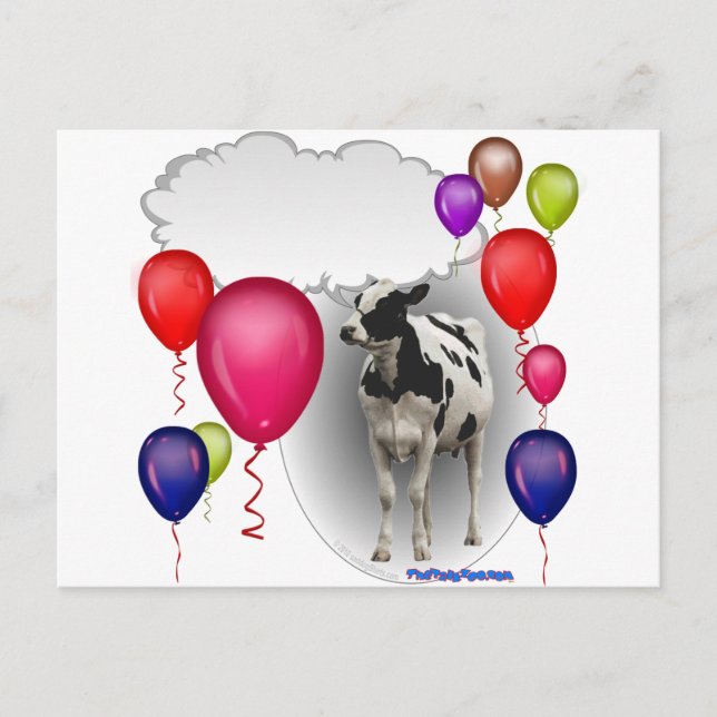 Carte Postale vache d'anniversaire (Devant)