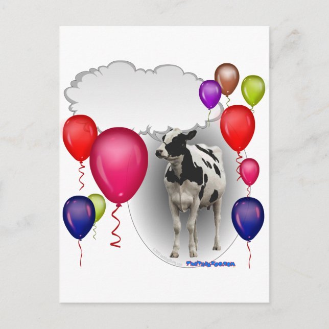 Carte Postale vache d'anniversaire (Devant)