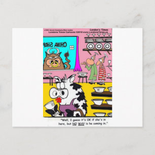 Carte Postale Vache Dans Le Magasin Chinois Mugs Drôles T-shirts