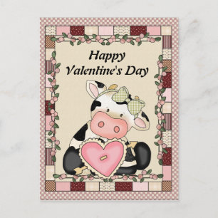 Carte postale Vache de la Saint-Valentin