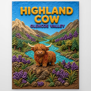 Carte Postale Vache des Highlands vallée de Glencoe Moderne Klay