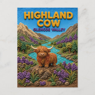 Carte Postale Vache des Highlands vallée de Glencoe Moderne Klay