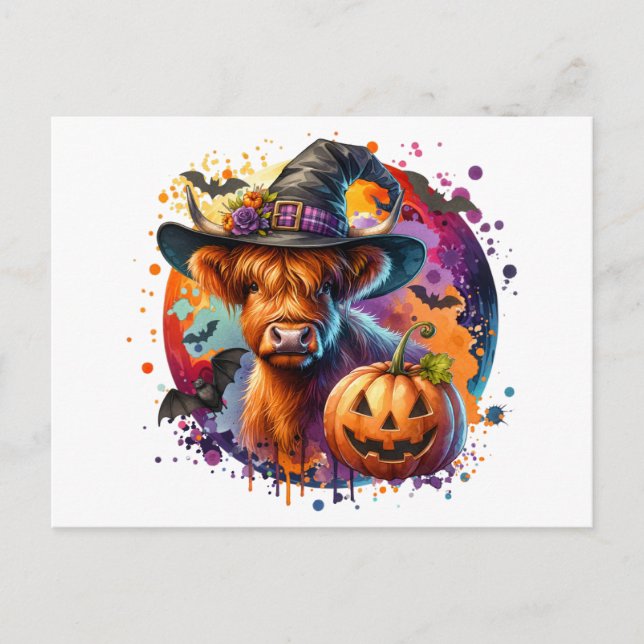 Carte Postale Vache d'Halloween (Devant)