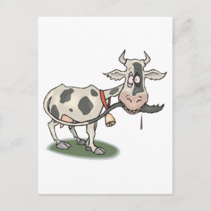 Carte Postale vache drôle qui se mord la queue