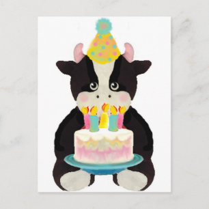 Carte Postale vache du jour d'anniversaire