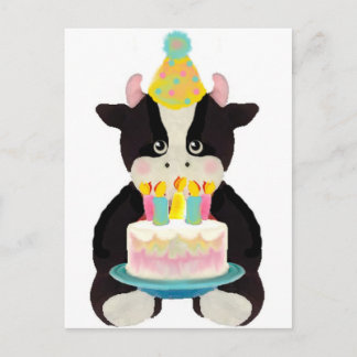 Carte Postale vache du jour d'anniversaire