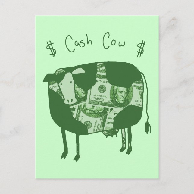 Carte Postale Vache en espèces (Devant)