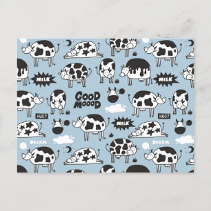 Carte Postale Vache et lait