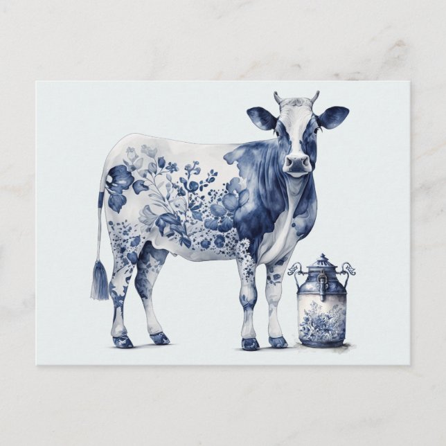 Carte Postale Vache et pot de lait (Devant)