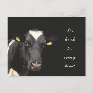 Carte Postale Vache Être gentil à tous les types