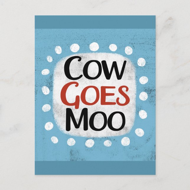 Carte postale Vache fait Meuh (Devant)