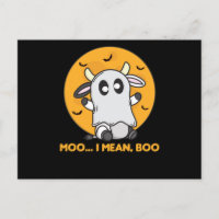Vache Ghost Cute Kawaii Halloween Moo I Mean Boo