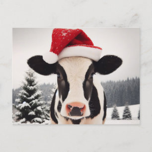 Carte Postale Vache laitière adorable dans un chapeau de Père No