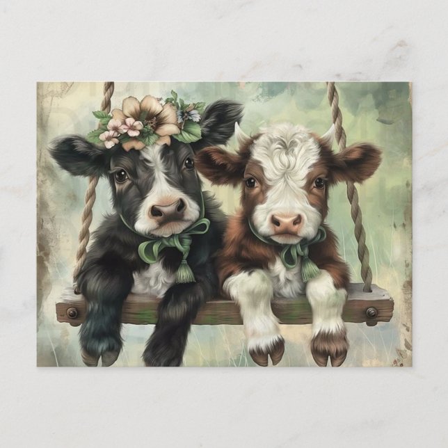 Carte Postale Vache mignonne (Devant)