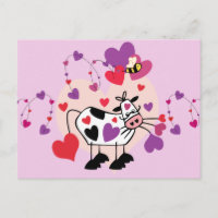 Vache mignonne avec les coeurs et une Bumble Bee G