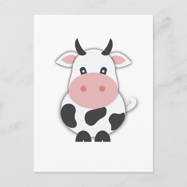 Carte Postale Vache moo mignonne (Devant)