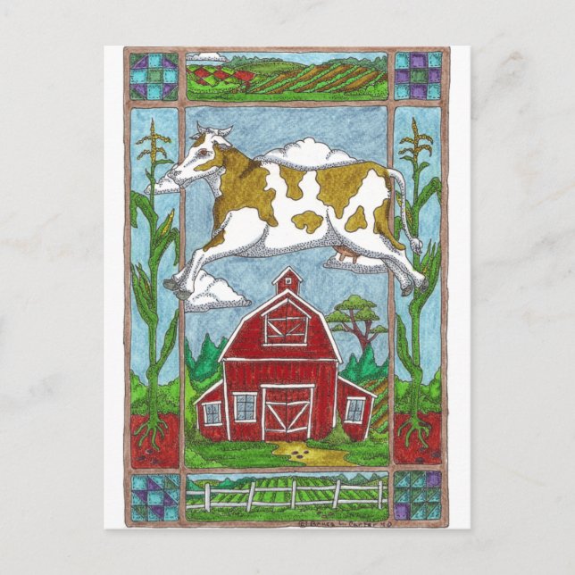 Carte Postale Vache volante (Devant)