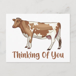 Carte Postale Vache vous pense Bonjour Vous manque Ferme Agricul
