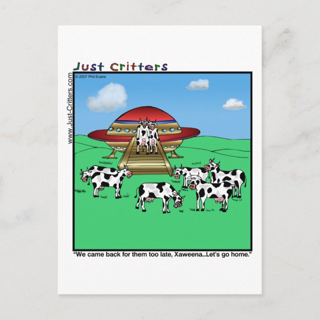 Carte Postale Vaches Aliens (Devant)