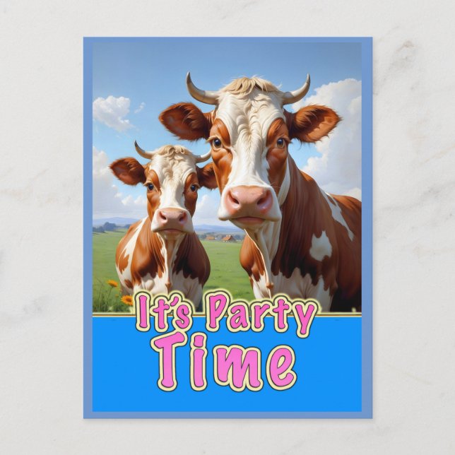 Carte Postale vaches de fête (Devant)