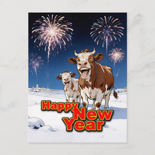 Carte Postale vaches drôles (Devant)
