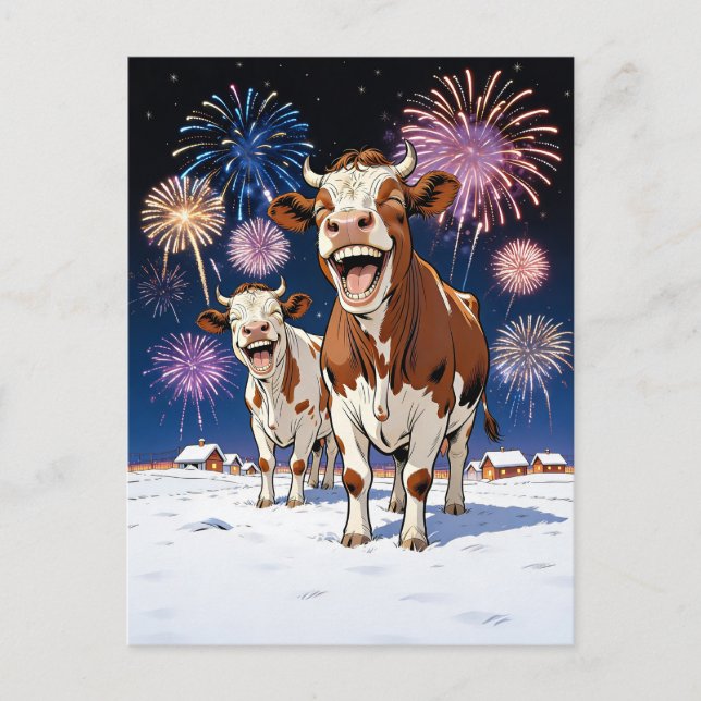 Carte Postale vaches drôles (Devant)