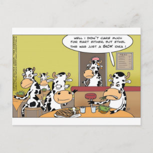 Carte Postale Vaches mangeant du steak T-shirts drôles Mugs Cart