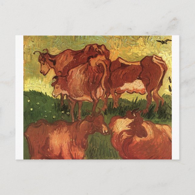 Carte Postale Vaches par Vincent van Gogh (Devant)