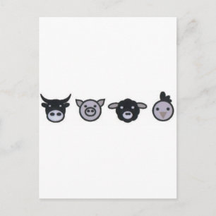 Carte Postale vaches porc poulet mouton