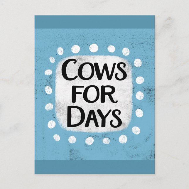 Carte postale Vaches pour des jours (Devant)
