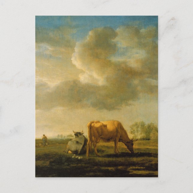 Carte Postale Vaches sur un pré par Adriaen van de Velde (Devant)