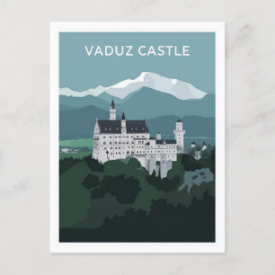 Carte Postale Vaduz Castle Liechtenstein Styliste Illustration