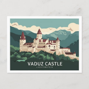 Carte Postale Vaduz Castle Liechtenstein Styliste Illustration
