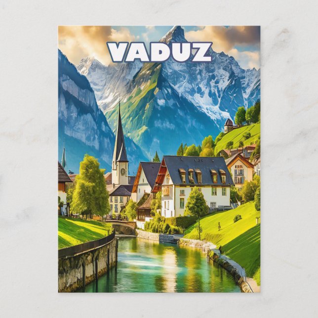 Carte Postale Vaduz, joyau alpin du Liechtenstein (Devant)