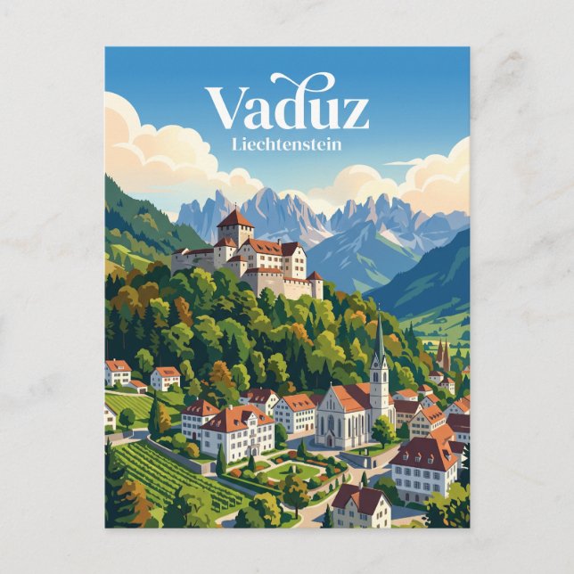 Carte Postale Vaduz, Liechtenstein (Devant)