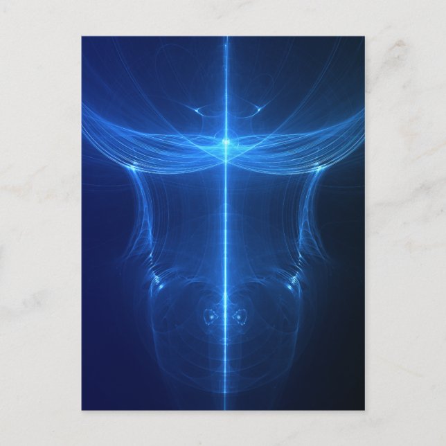 Carte Postale Vague de lumière bleue abstraite (Devant)
