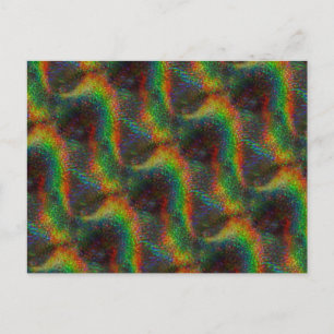Carte Postale Vague de Parties scintillant Holographique Rainbow