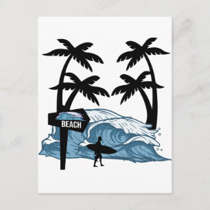 Carte Postale Vague de plage Funny