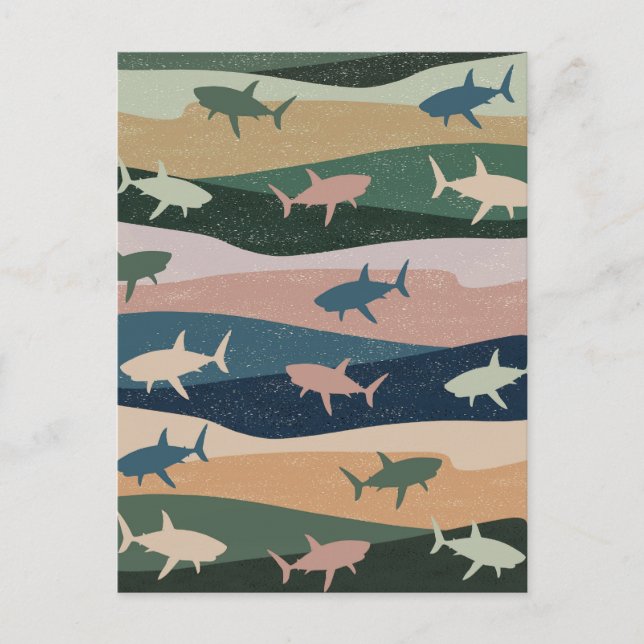 CARTE POSTALE VAGUE DE REQUIN VINTAGE  (Devant)
