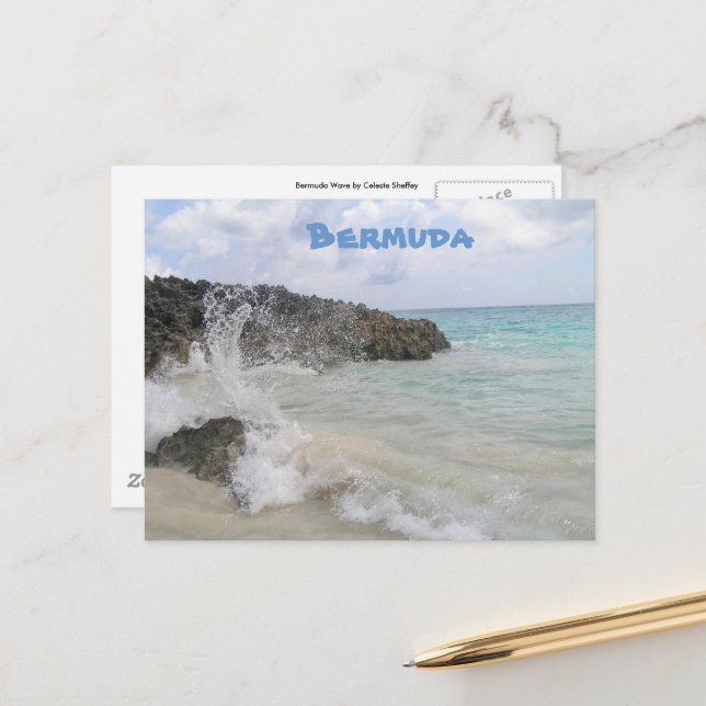 Carte Postale Vague des Bermudes (Devant/Arrière en situation)