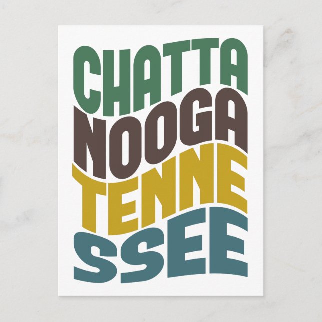 Carte Postale Vague rétro Chattanooga Tennessee (Devant)