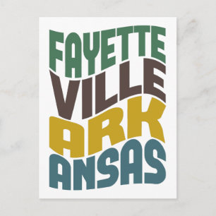 Carte Postale Vague rétro de Fayetteville Arkansas