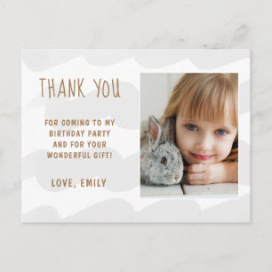 Carte Postale Vaguelette de fille à l'aquarelle mignonne Photo M