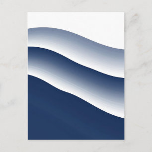 Carte Postale Vagues abstraites d'océan bleu marine