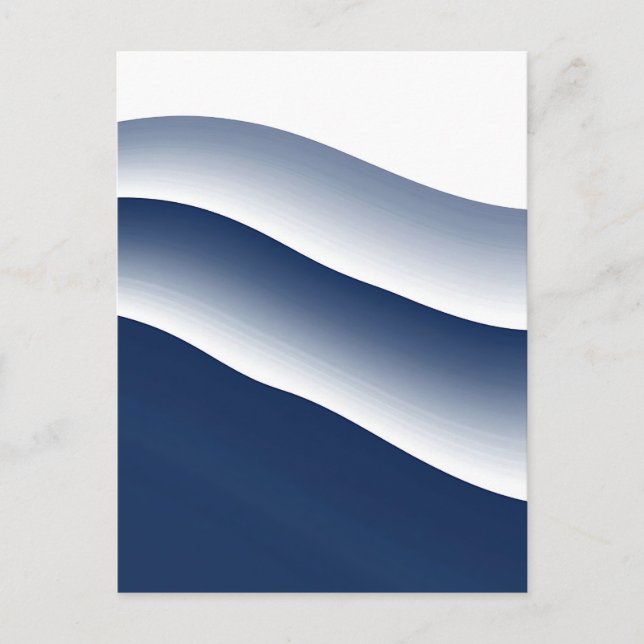 Carte Postale Vagues abstraites d'océan bleu marine (Devant)